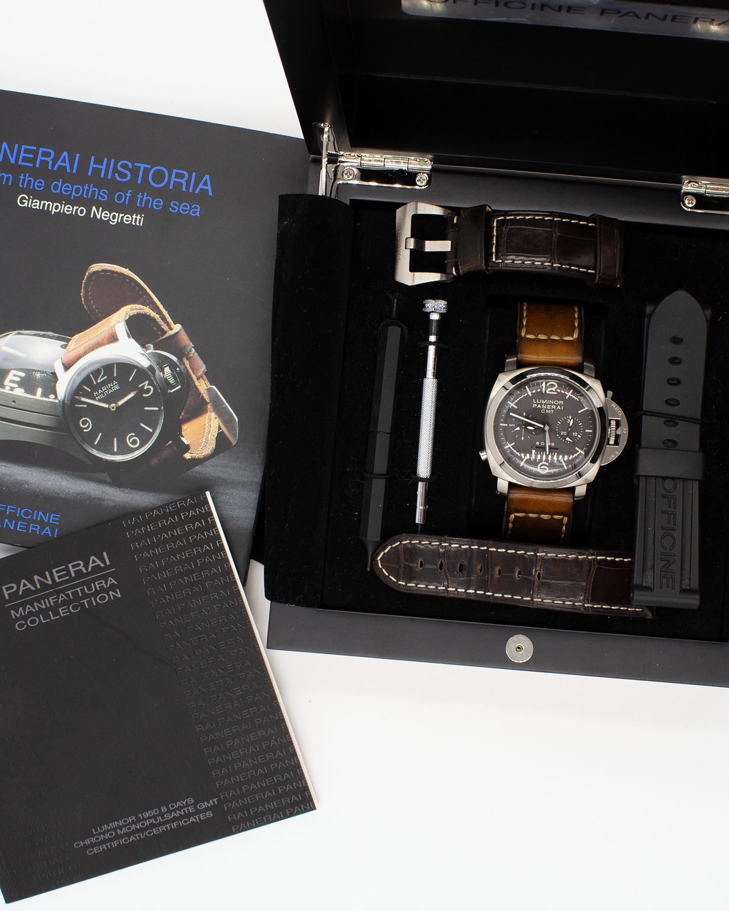 Panerai Luminor 1950 8 Days Chrono Monopulsante GMT – PAM00311 – Full Set