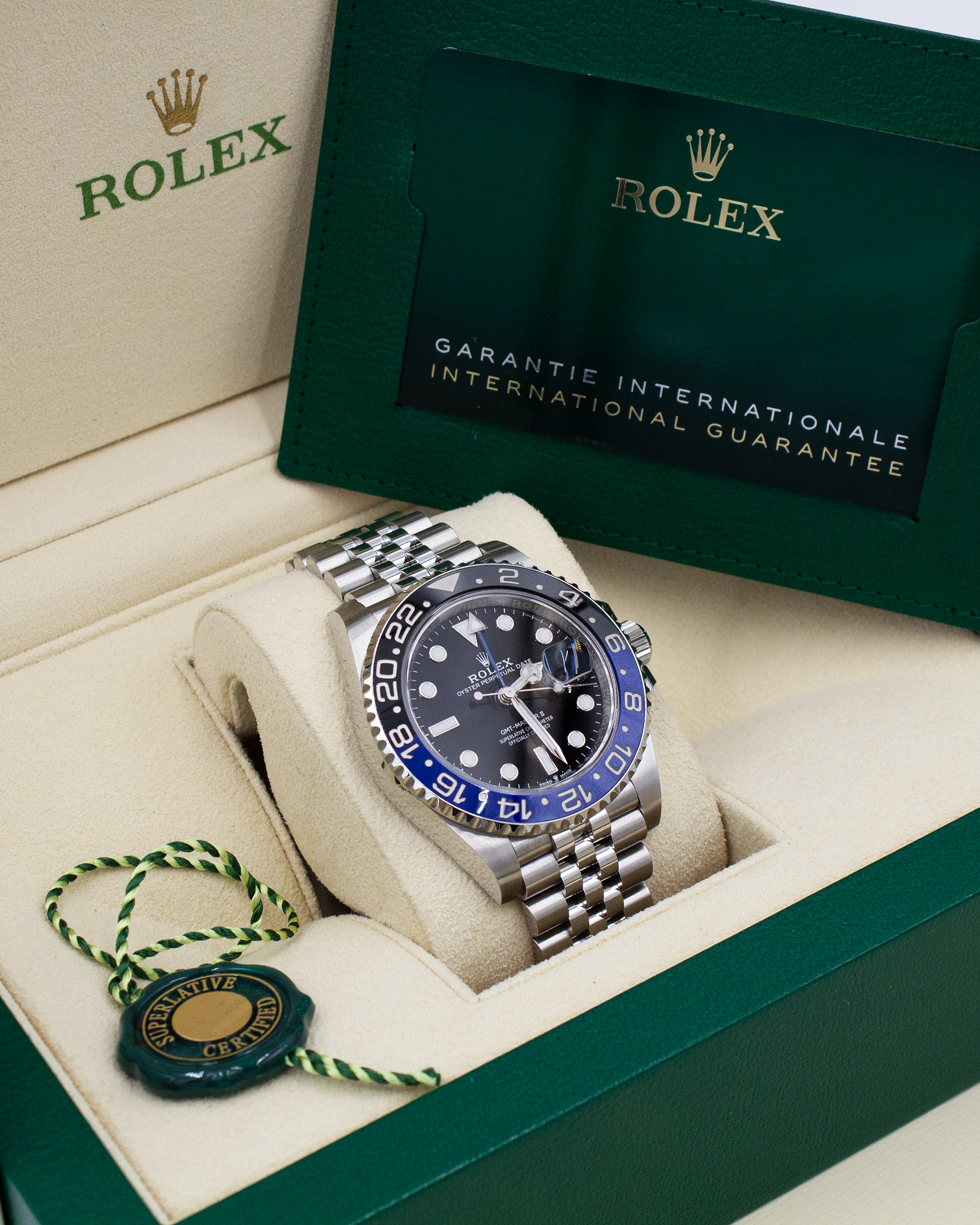 Rolex GMT-Master II 126710BLNR aus 2023 – Full Set – Batgirl mit Jubilé-Band und Box und Papieren